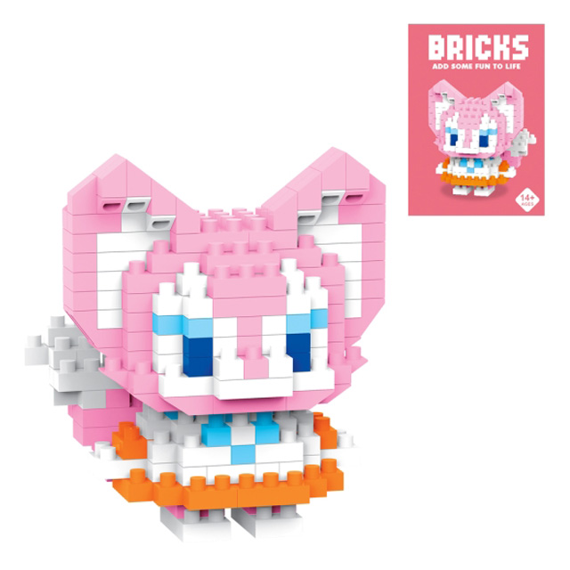 Bricks Block Pink Cat