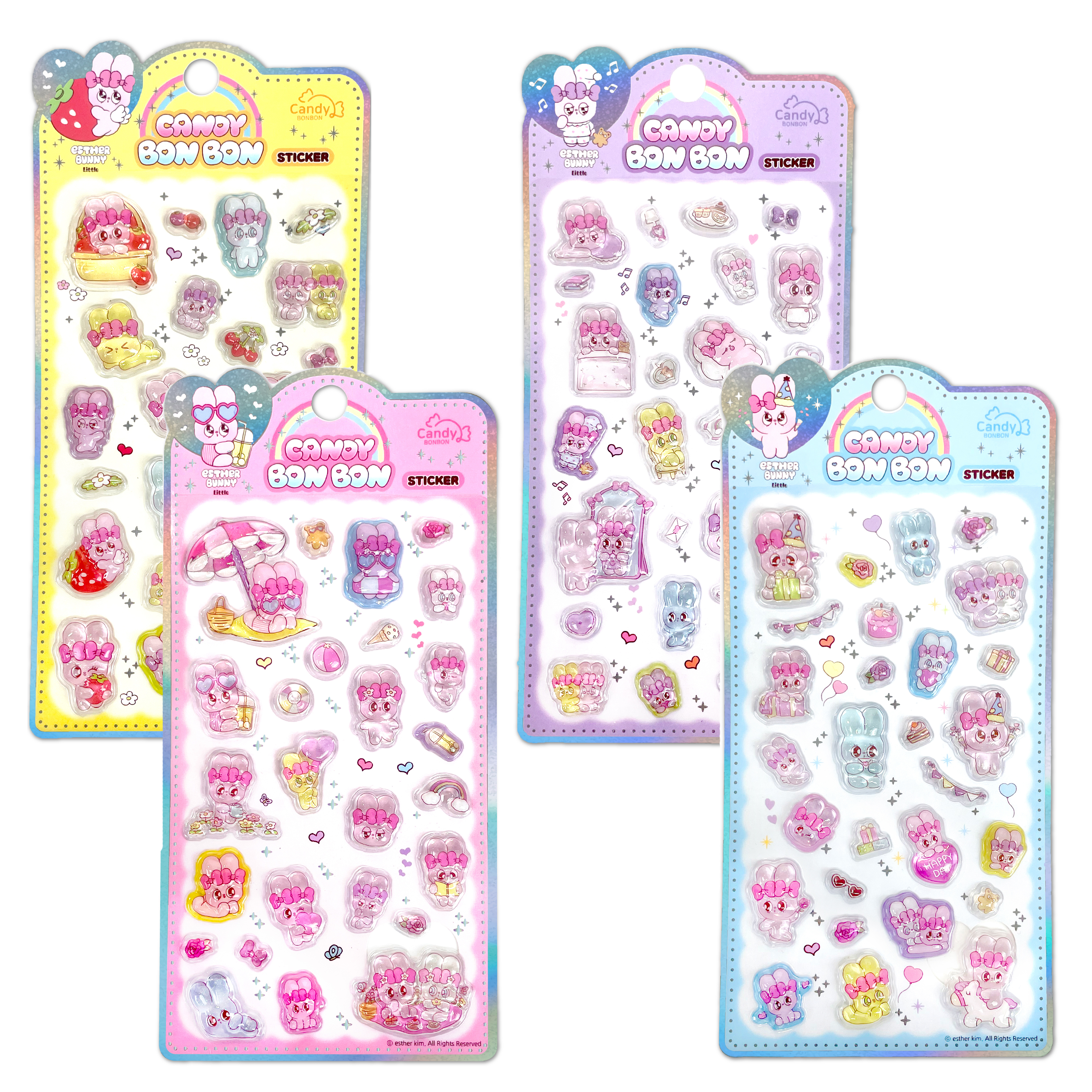 Esther Bunny Little Candy Bonbon Stickers, Random