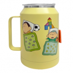Crayon Shin-chan Deco Magnet Giant Stainless Mug_Shinchan and Friends