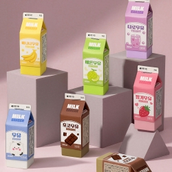 Milk Carton Eraser, 24pcs