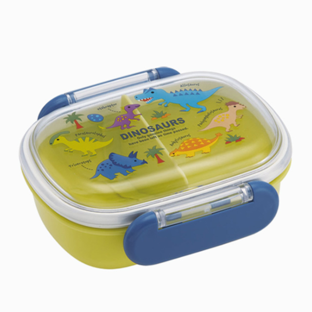 Dinosaur Picture Book Dome-Shaped Round 1-Tier Lunch Box 270ml