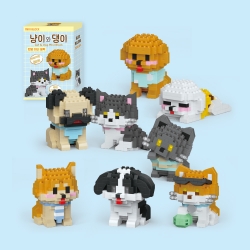 Random Cat & Dog Mini Block Toy