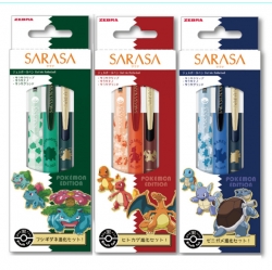 Sarasa x Pokémon Sarasa Evolution Gel Pen Set 3-Pack