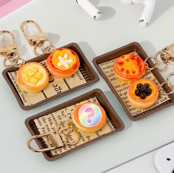 Random Egg Tart Keyring, 20pcs