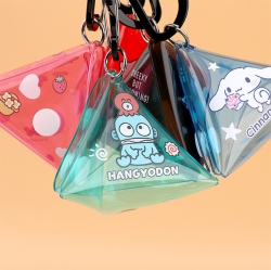 Sanrio Characters Triangle Clear Keyring, Random