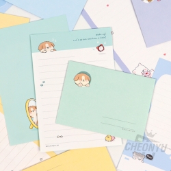 E-rinubgae Petit Letter Paper with Envelop Set, Random