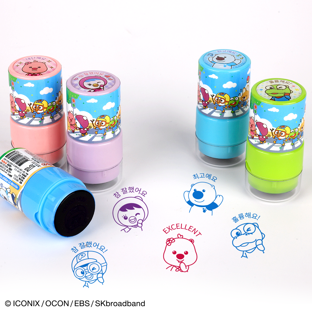 PORORO Compliment Round Stamp, set of 12