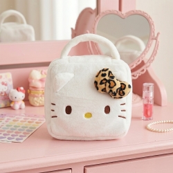 Leopard Kitty Brown Square Pouch