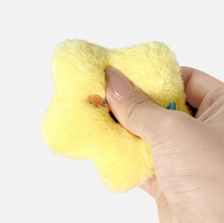 Random Fluffy Star Plush Keychain, 12pcs