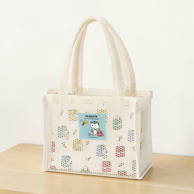 Snoopy Cookie Mesh Tote Bag with Insulated Pouch