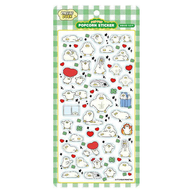 Cheeseduck Popcorn Sticker – Clumsy Leader Cheeseduck