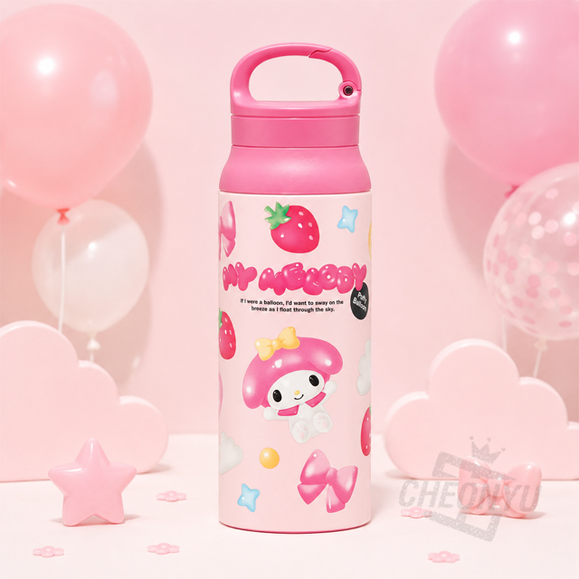 My Melody Puppy Balloon Carabiner Handle Stainless Bottle 600ml