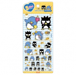 Sanrio 5-Size Sticker -Tuxedosam, Badtz-Maru, Gudetama