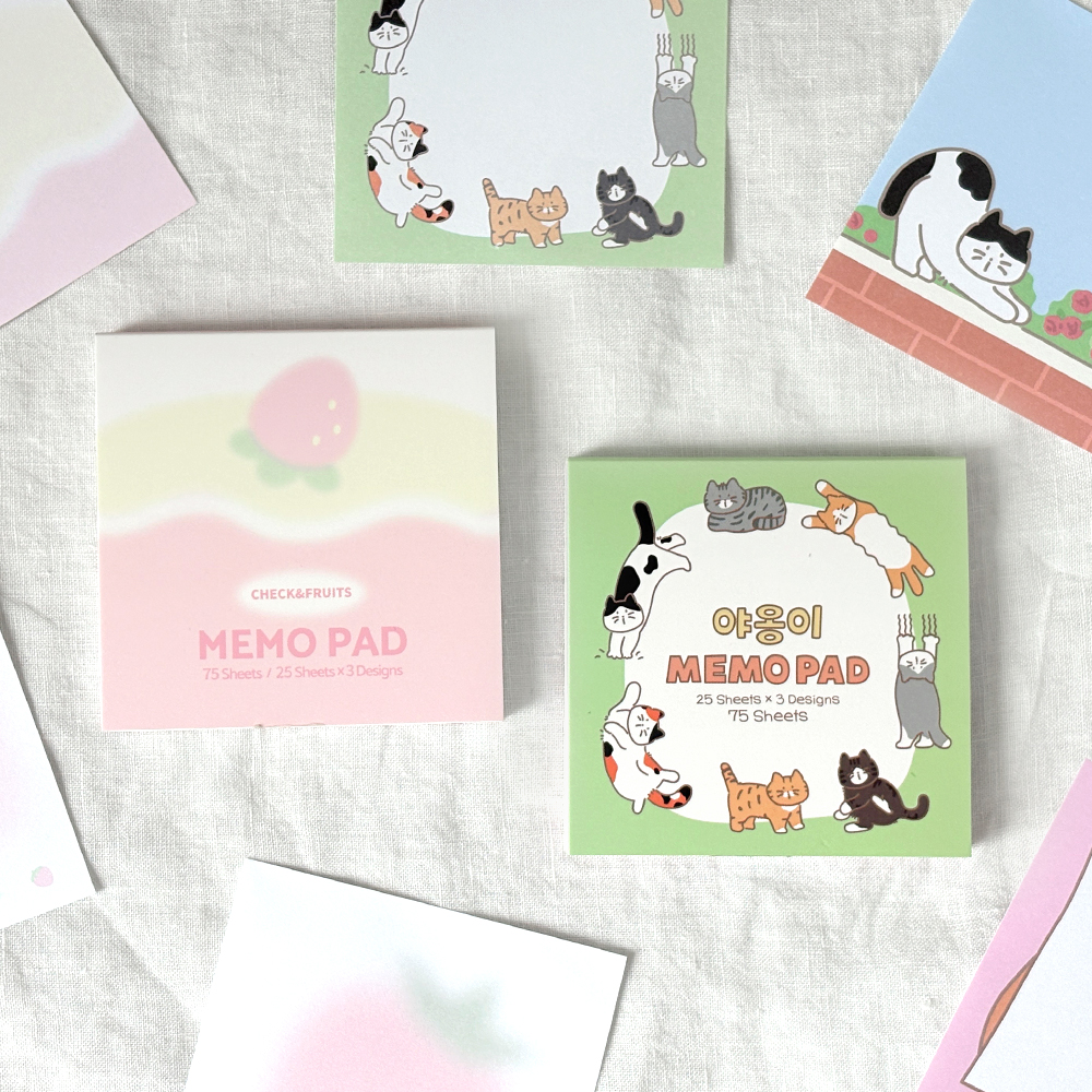 Check & Fruits Meow Memo Pad
