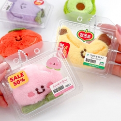 Random Fruit Pack Plush Keyring, 6pcs