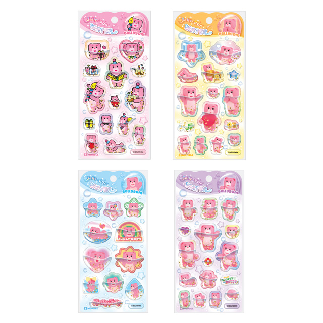 Bellygom Jelly Pop Water Stickers, Set of 10pcs