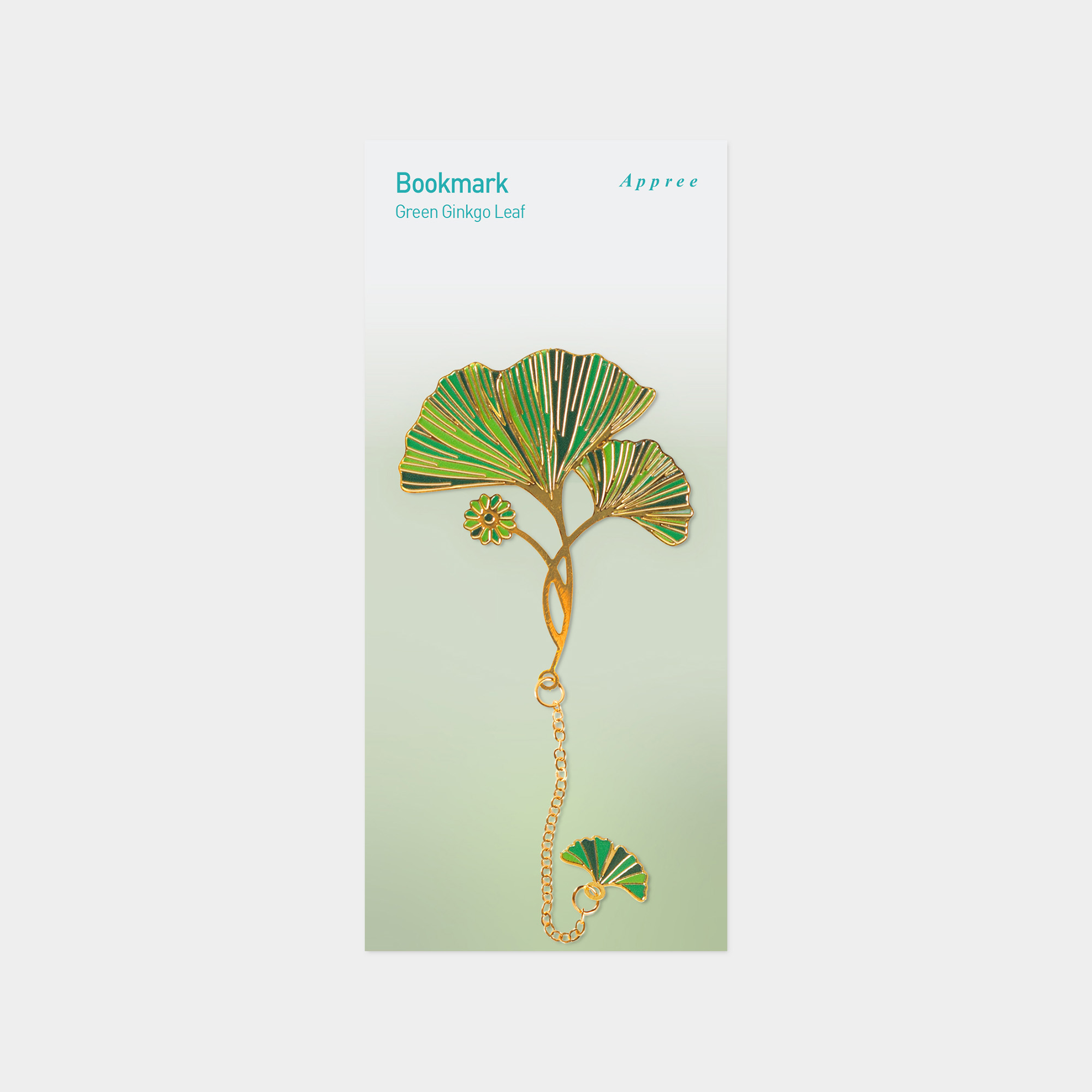 Bookmark Green ginkgo leaf