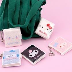 Sanrio Characters Transparent Fluffy Notebook Keyring