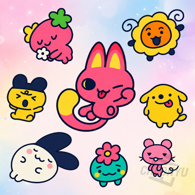 Tamagotchi Deco Petit Sticker Cute Character Sticker