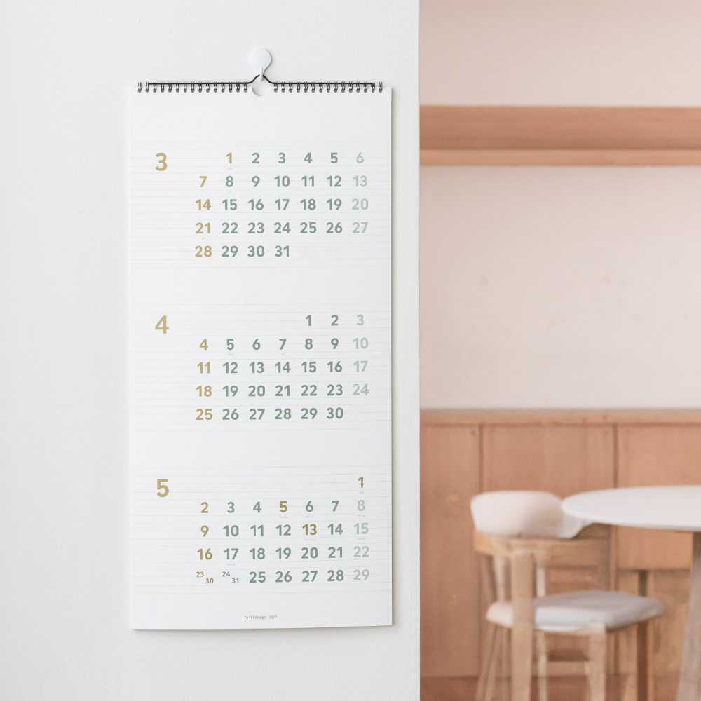 3months plan wall calendar long 2027