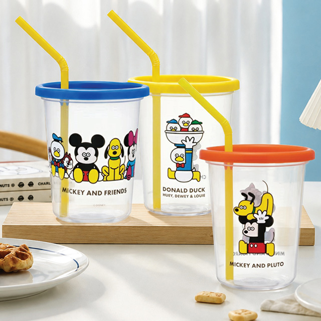 Mickey & Friends Straw Tumbler 3P Set 320ml