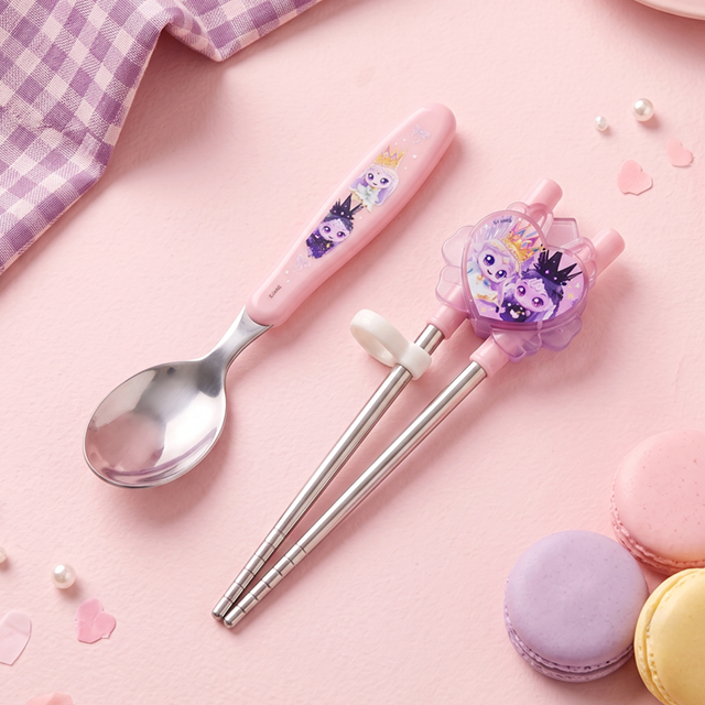 Princess Catch! Teenieping Spoon & Two-Hand Training Chopsticks Set Legend Ping