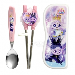 Princess Catch! Teenieping Spoon & Two-Hand Training Chopsticks Case Set Legend Ping
