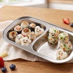 Princess Catch! Teenieping Stackable Stainless Steel Plate 2 Compartments Legend Ping