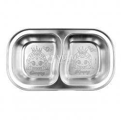 Princess Catch! Teenieping Stackable Stainless Steel Plate 2 Compartments Legend Ping