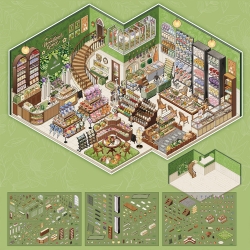 Miniature House Decorating Sticker Set – Flower Shop