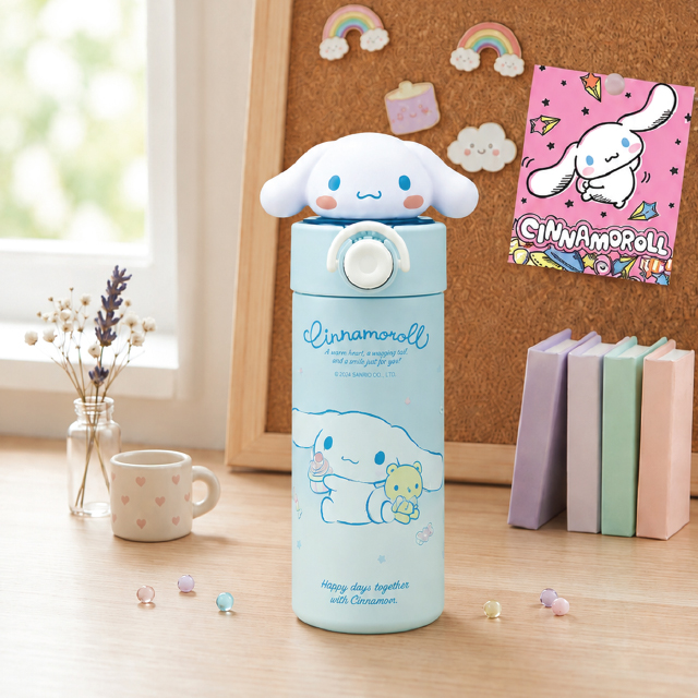 Cinnamoroll Mascot Stainless Steel Straw Bottle 420ml