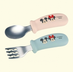 Mickey & Minnie Friends Easy-Grip Silicone Spoon & Fork Set