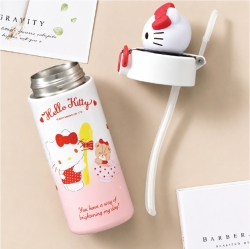 Hello Kitty Mascot Stainless Steel Straw Bottle 420ml