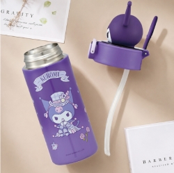 Kuromi Mascot Stainless Steel Straw Bottle 420ml