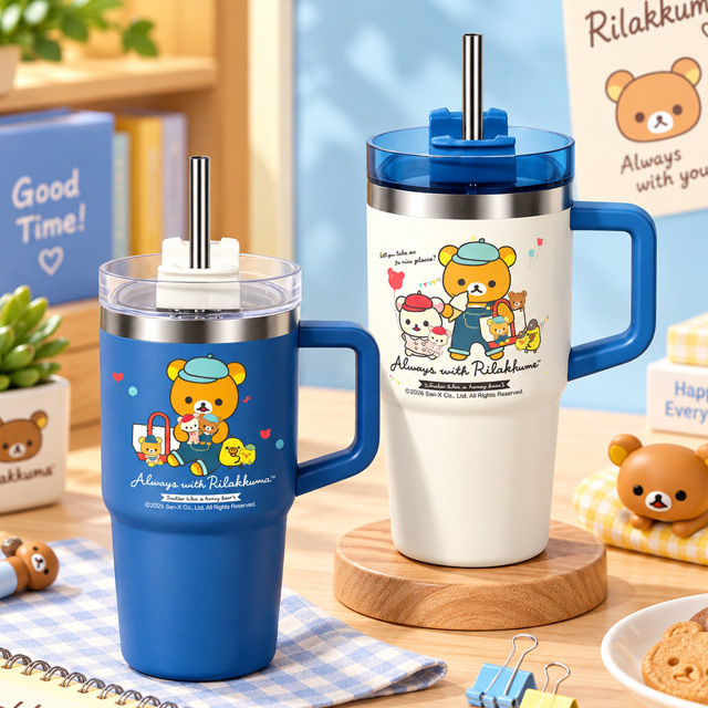 Rilakkuma Stainless Steel Straw Tumbler