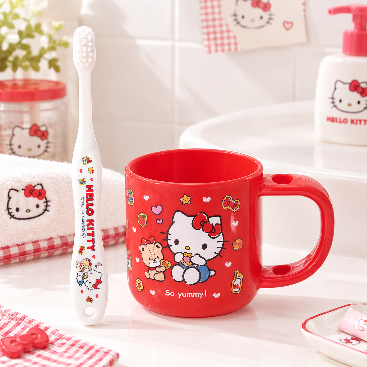 Hello Kitty Cookie Toothbrush and Cup Set