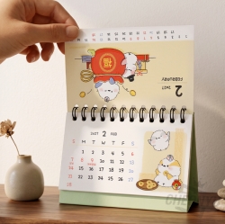 Long-tailed tit 2027 Mini Desk calendar, Random