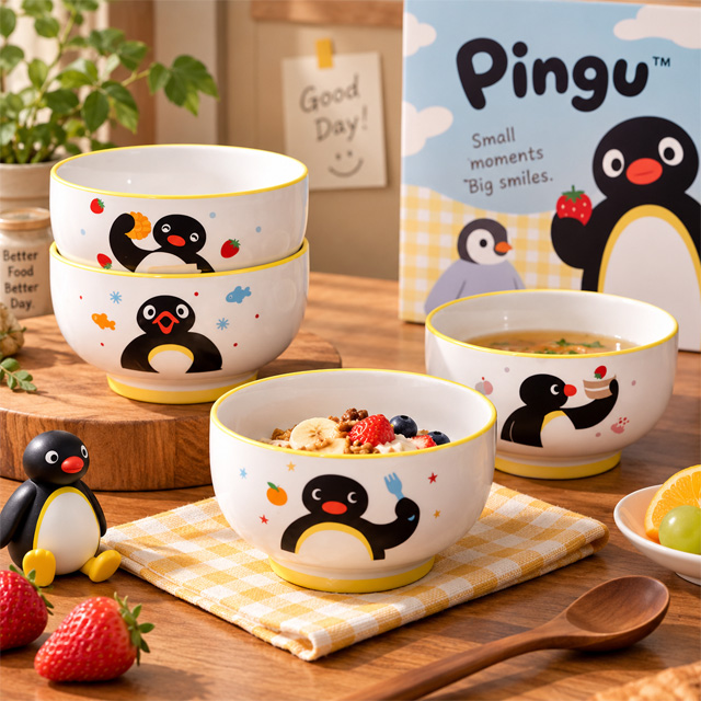 Pingu Rice Bowl 4-Piece Set