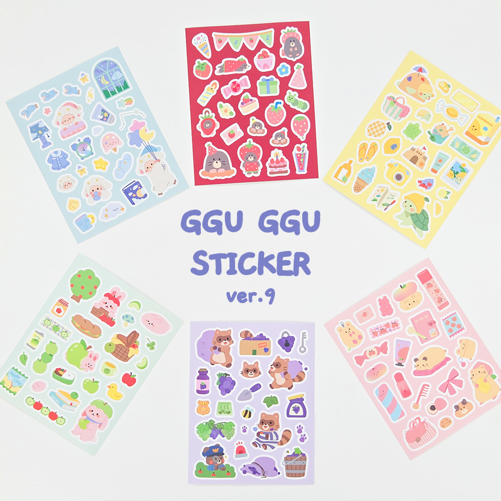 GGU GGU STICKERS 6SHEETS SET