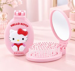 Sanrio Folding Vent Mirror Brush_Hello Kitty