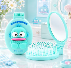 Sanrio Folding Vent Mirror Brush_Hangyodon